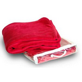 Micro Plush Coral Fleece Blanket --50X60 Red (Embroidered) ***FREE RUSH***